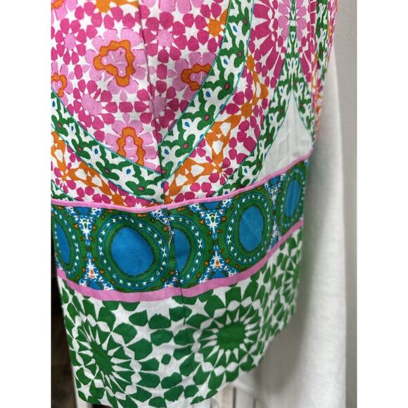 London Times Sheath Dress Size 8 Sleeveless Floral Pink Green White Knee Length - Picture 10 of 10